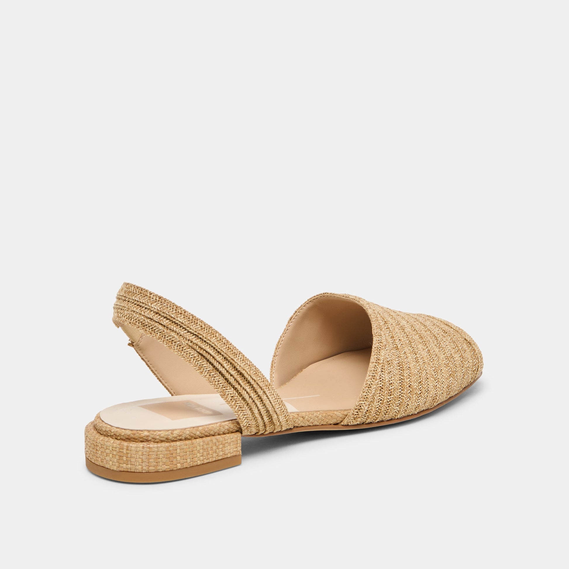 MARZY Natural Raffia Slingback Peep-Toe Sandals Dolce Vita Sale