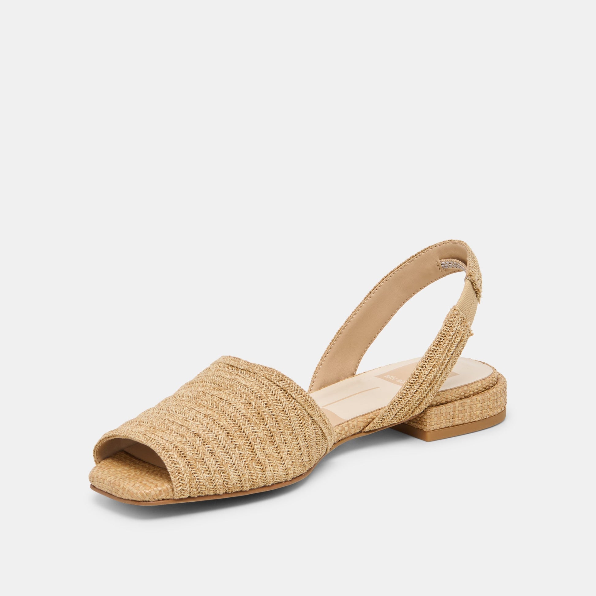 MARZY Natural Raffia Slingback Peep-Toe Sandals Dolce Vita Sale