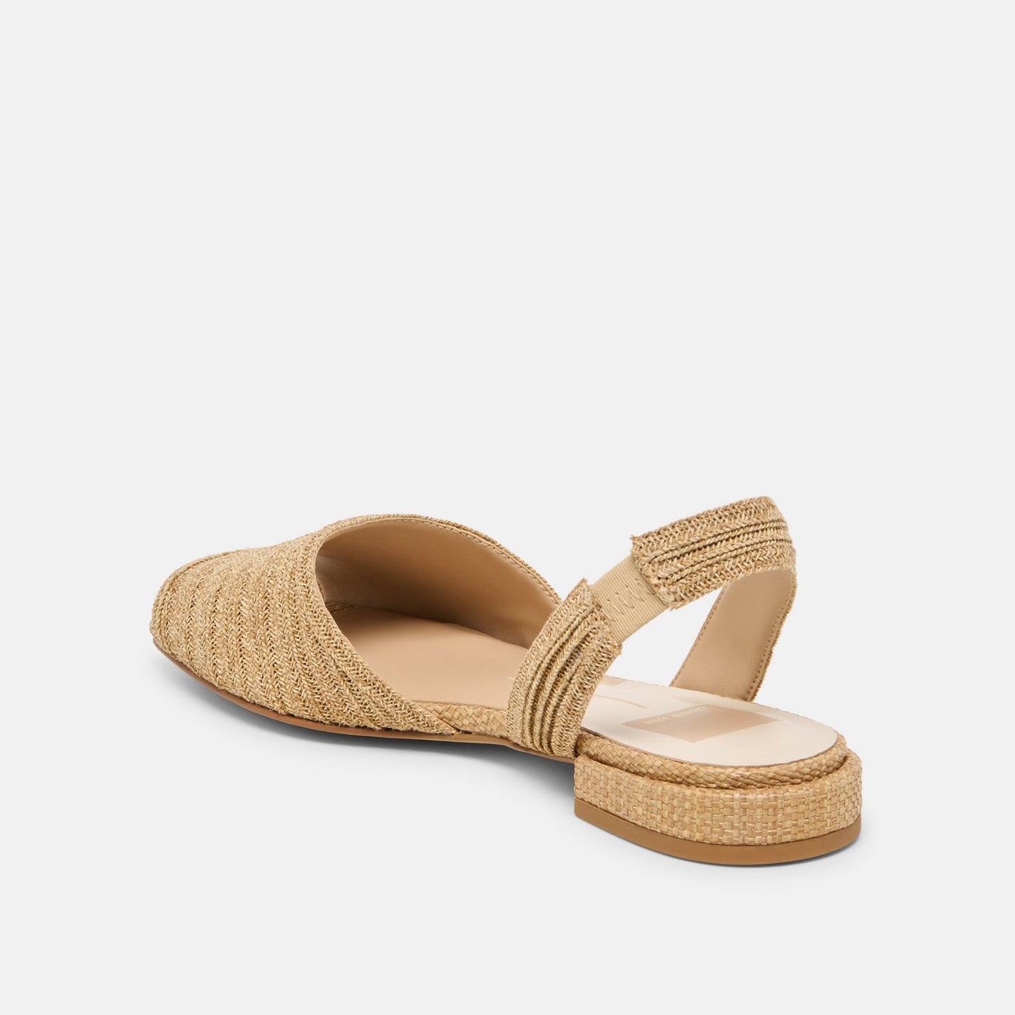 MARZY Natural Raffia Slingback Peep-Toe Sandals Dolce Vita Sale