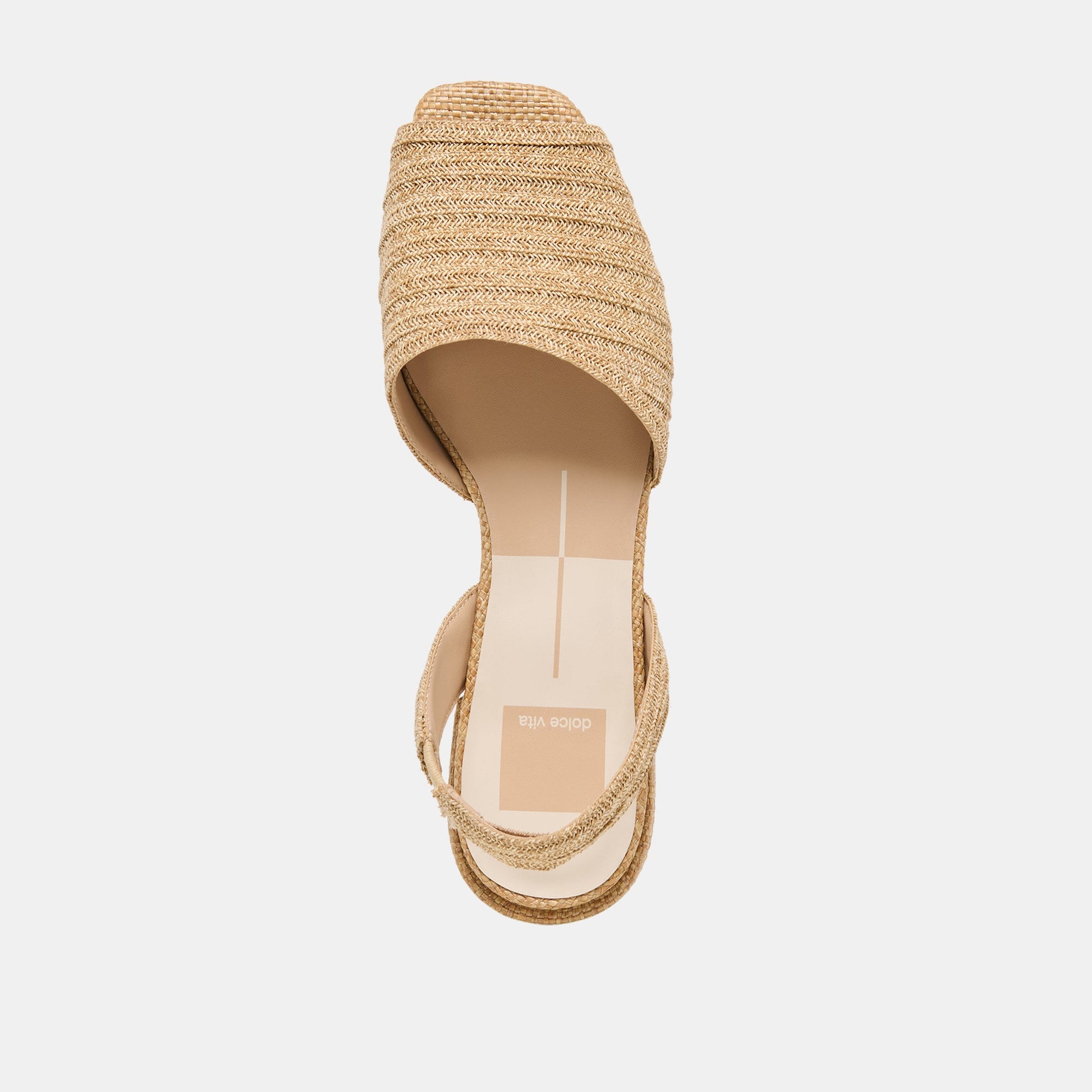 MARZY Natural Raffia Slingback Peep-Toe Sandals Dolce Vita Sale