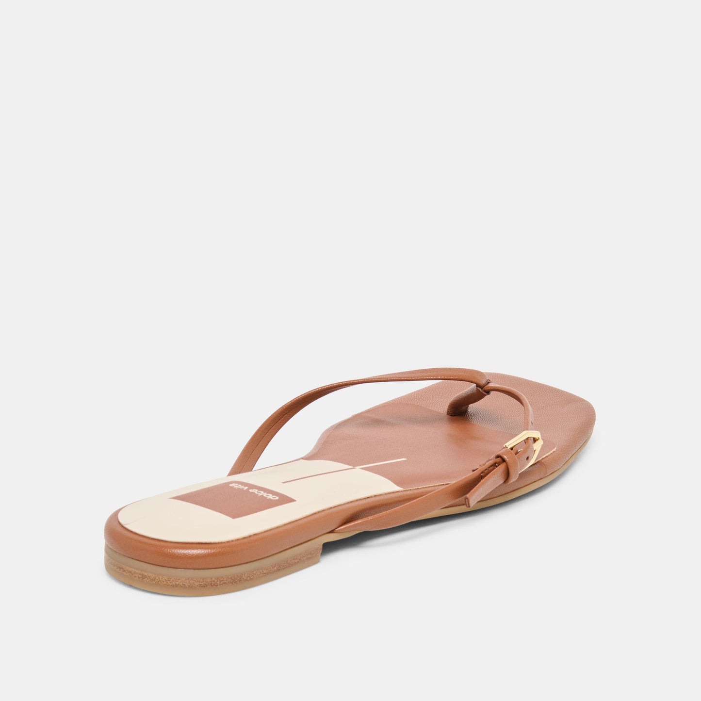 MALTA Cognac Leather Buckle Flip-Flop Sandals Dolce Vita us