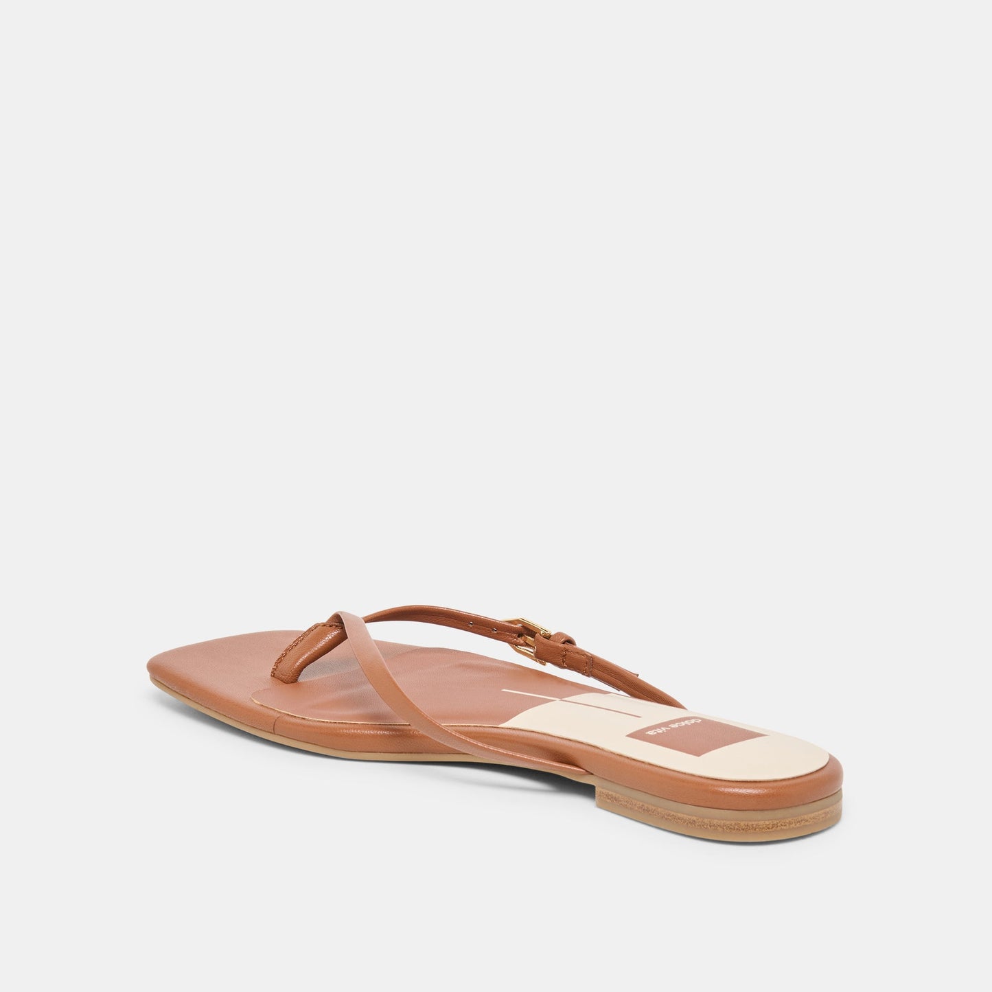 MALTA Cognac Leather Buckle Flip-Flop Sandals Dolce Vita us