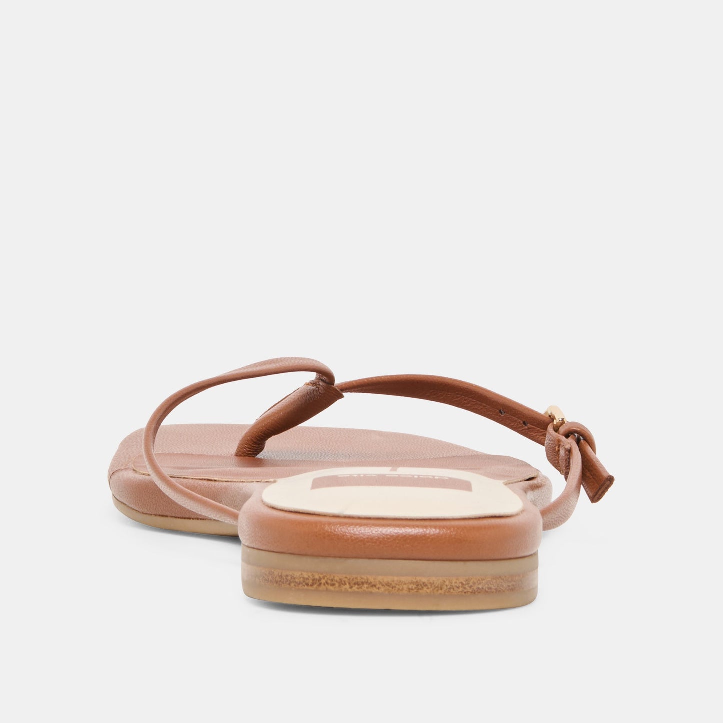 MALTA Cognac Leather Buckle Flip-Flop Sandals Dolce Vita us