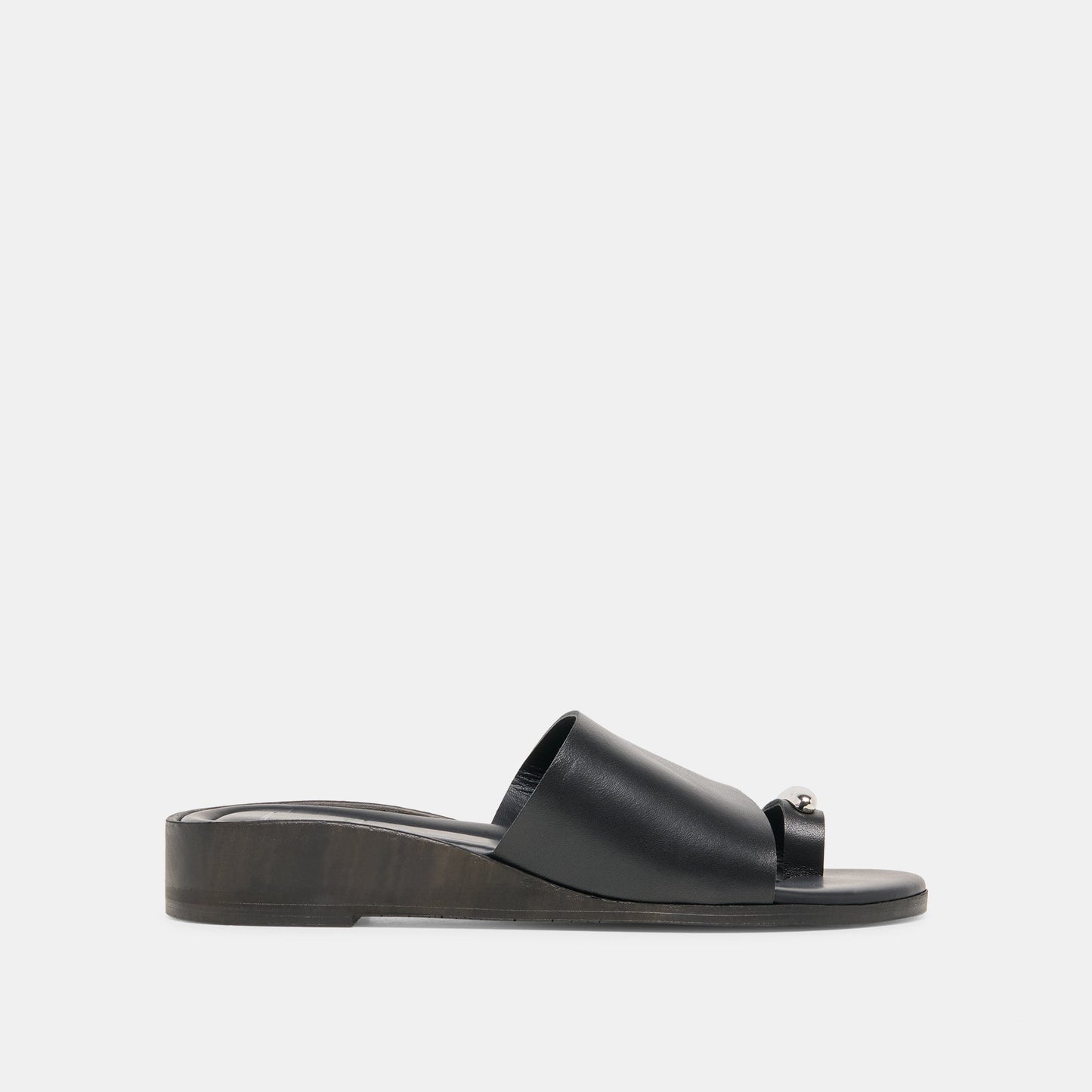 MOXY Black Leather Metal Detail Open-Toe Sandals Dolce Vita For sale