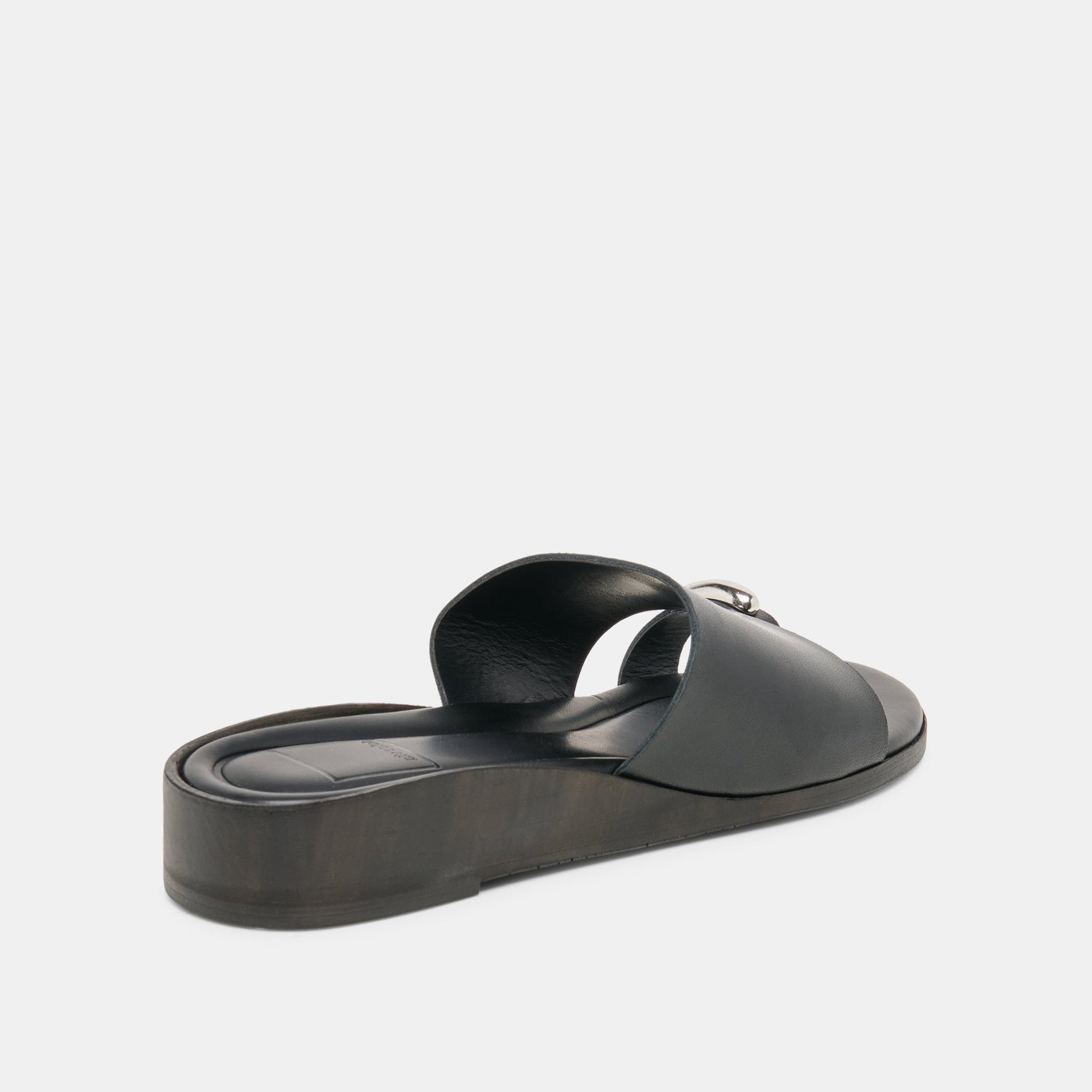 MOXY Black Leather Metal Detail Open-Toe Sandals Dolce Vita For sale