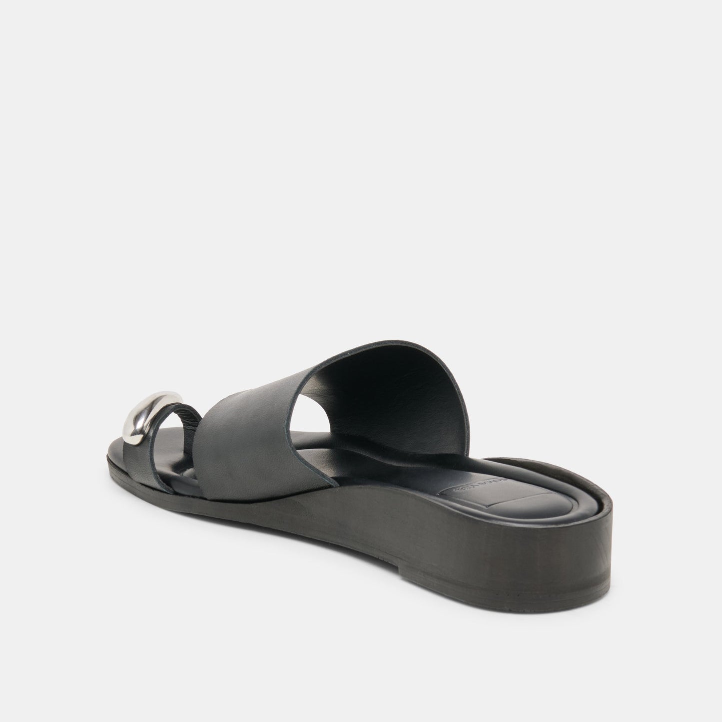 MOXY Black Leather Metal Detail Open-Toe Sandals Dolce Vita For sale