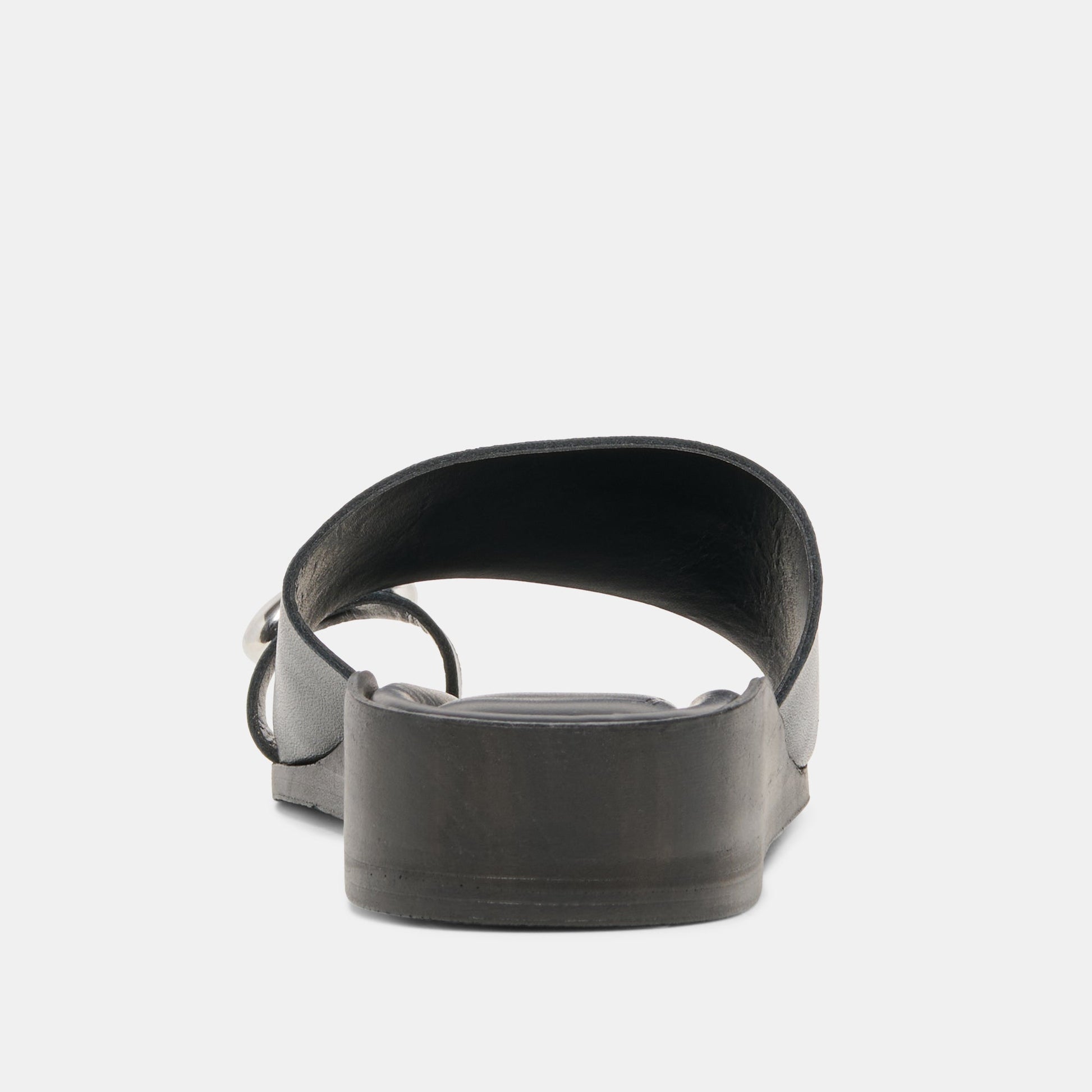 MOXY Black Leather Metal Detail Open-Toe Sandals Dolce Vita For sale
