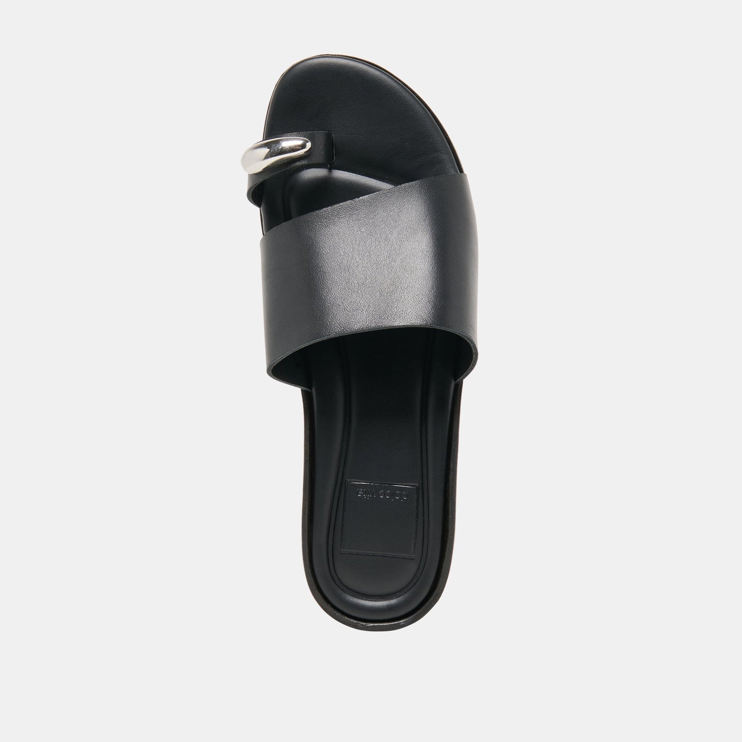 MOXY Black Leather Metal Detail Open-Toe Sandals Dolce Vita For sale