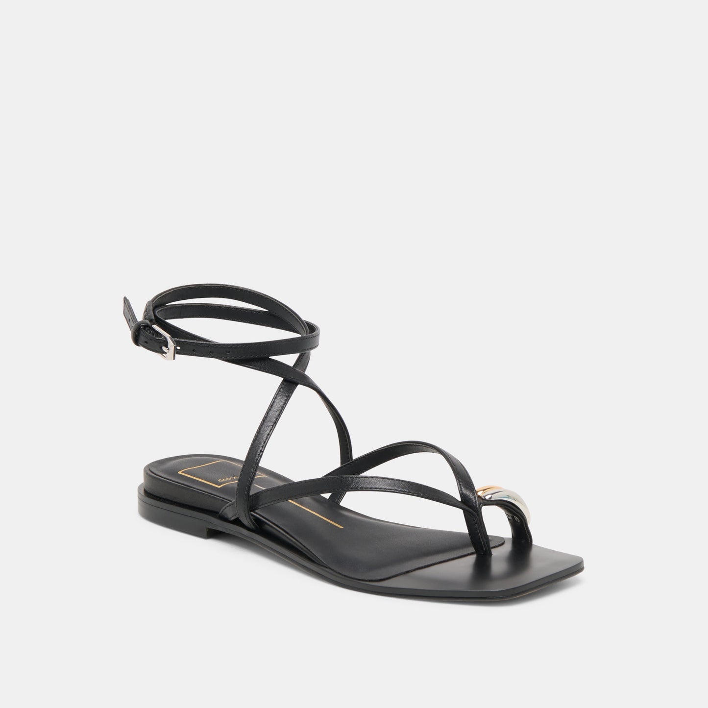 Tyrice Black Leather Sandals Dolce Vita us