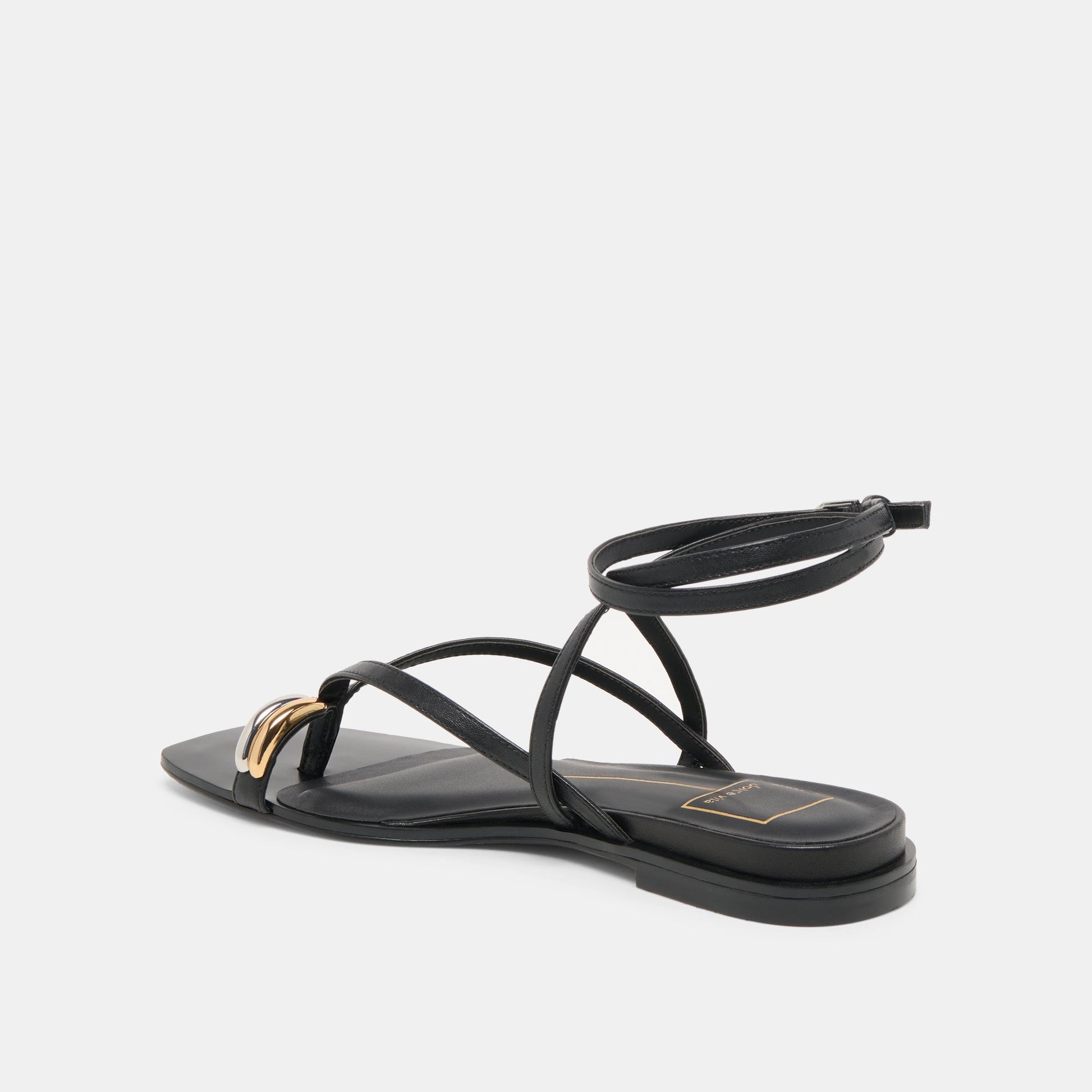 Tyrice Black Leather Sandals Dolce Vita us