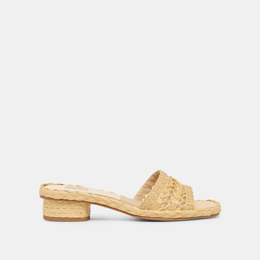Dixi Wide Lt Natural Cross Hatch Raffia Sandals Dolce Vita On sale