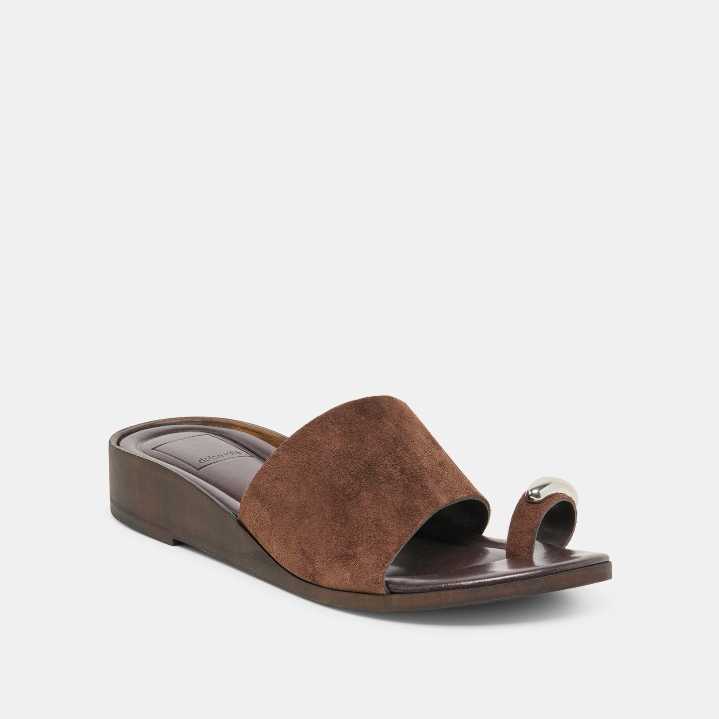 MOXY Dk Brown Suede Metal Detail Open-Toe Sandals Dolce Vita New