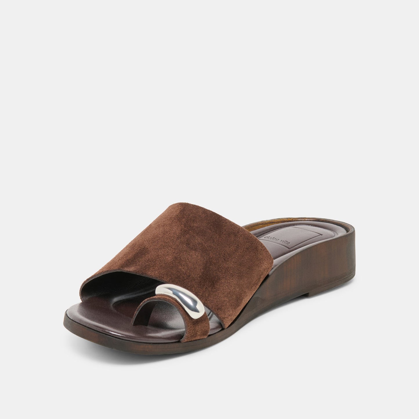 MOXY Dk Brown Suede Metal Detail Open-Toe Sandals Dolce Vita New
