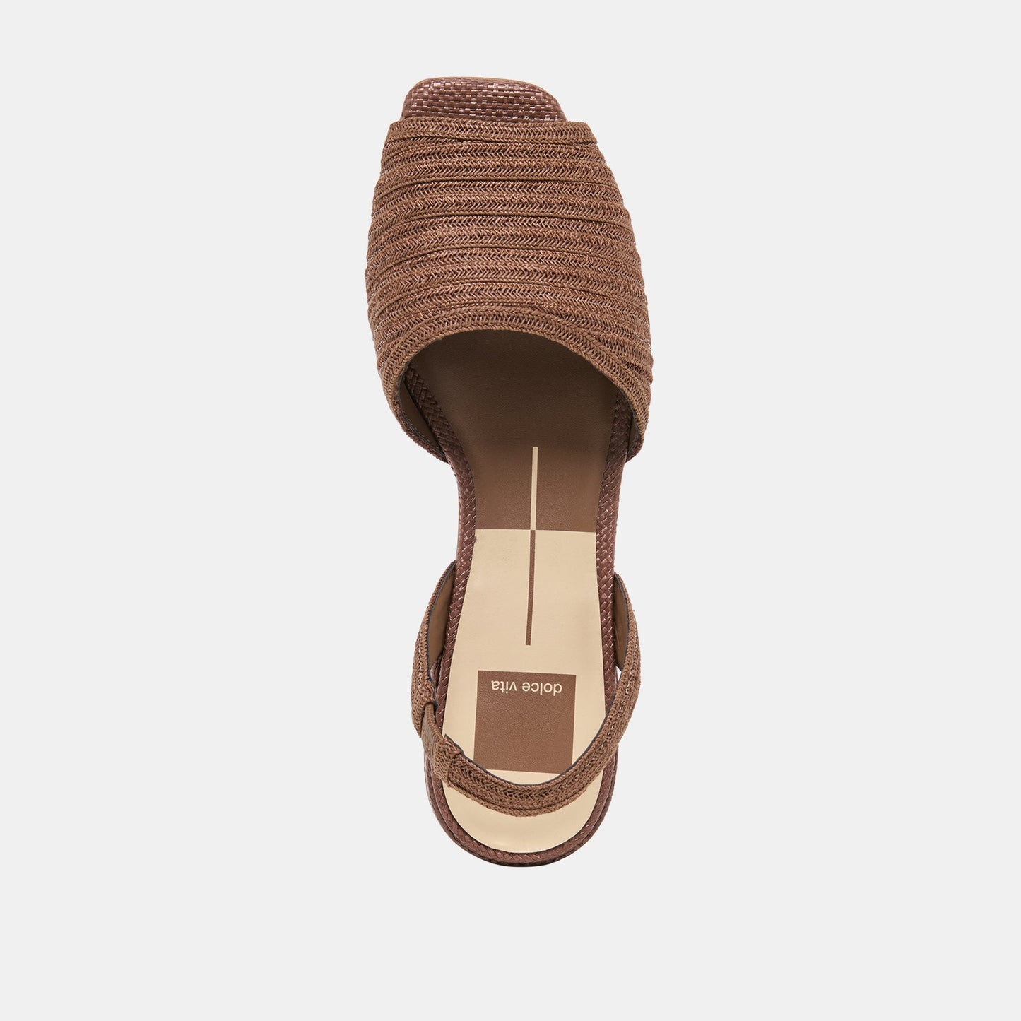 MARZY Cocoa Raffia Slingback Peep-Toe Sandals Dolce Vita Outlet