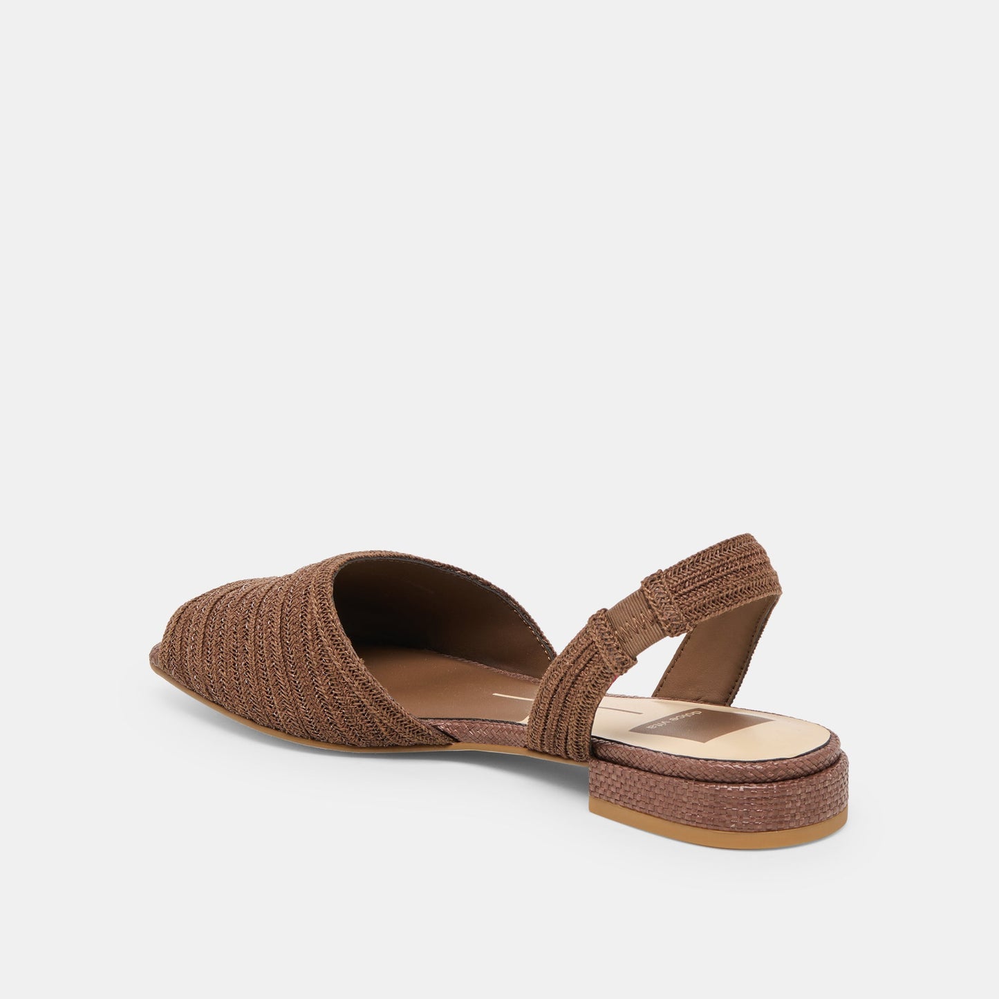 MARZY Cocoa Raffia Slingback Peep-Toe Sandals Dolce Vita Outlet