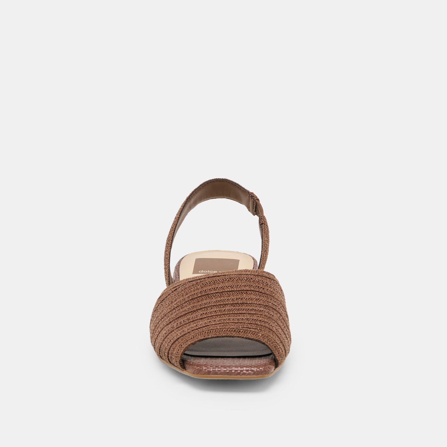 MARZY Cocoa Raffia Slingback Peep-Toe Sandals Dolce Vita Outlet