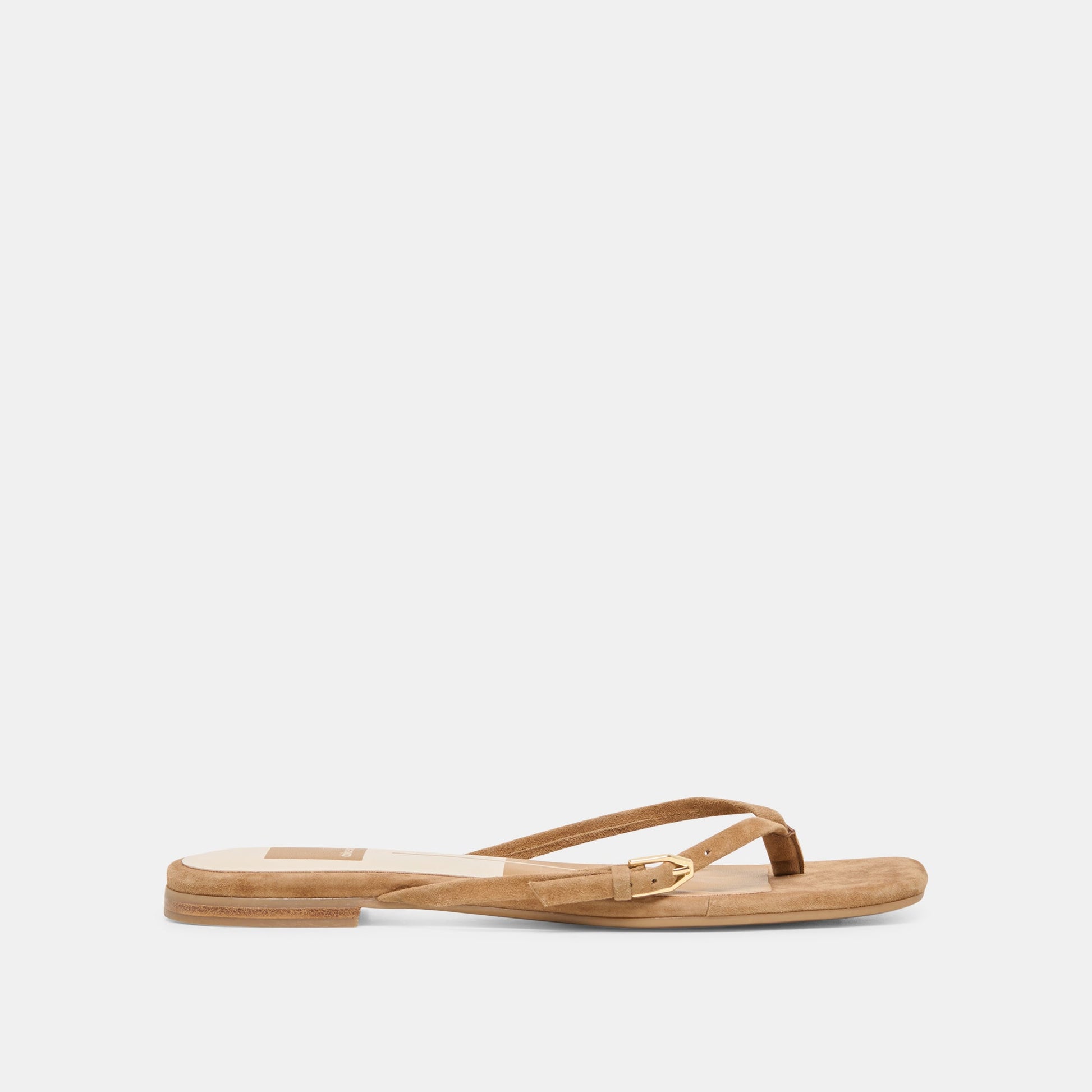 MALTA Lt Brown Suede Buckle Flip-Flop Sandals Dolce Vita New