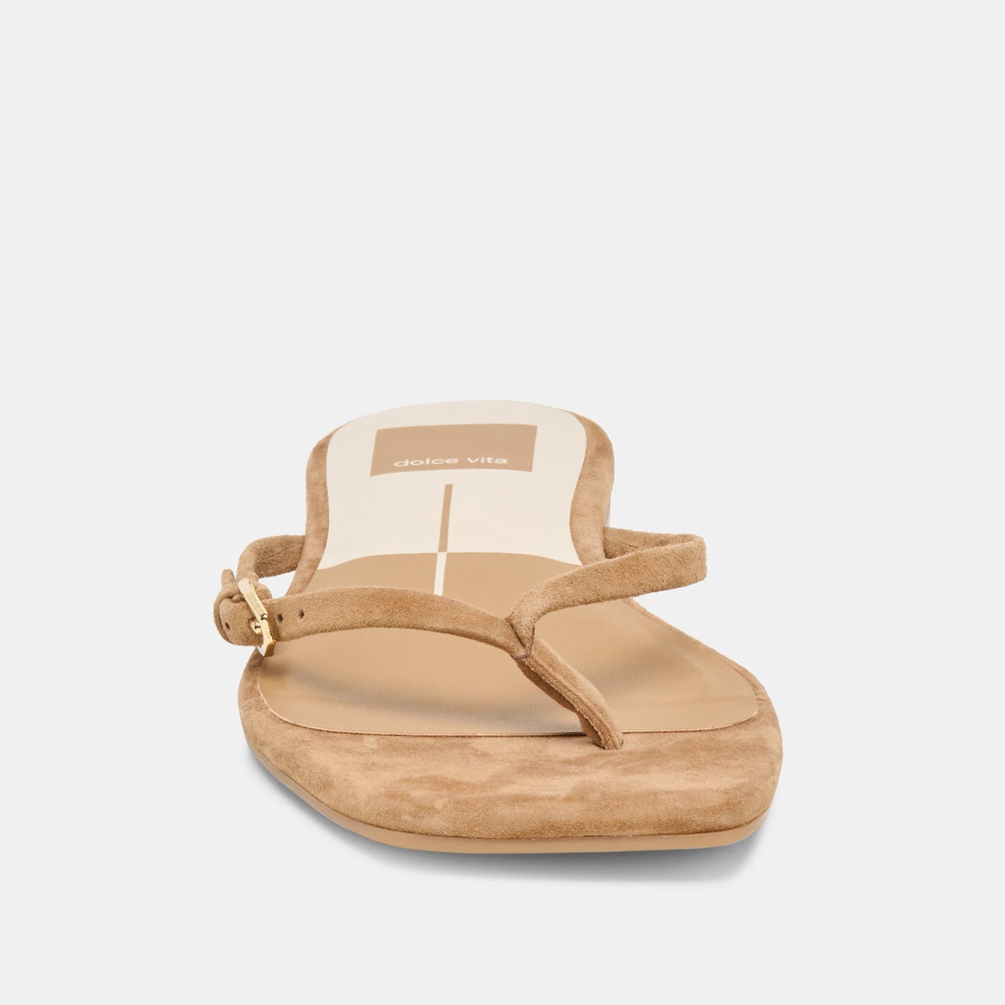 MALTA Lt Brown Suede Buckle Flip-Flop Sandals Dolce Vita New
