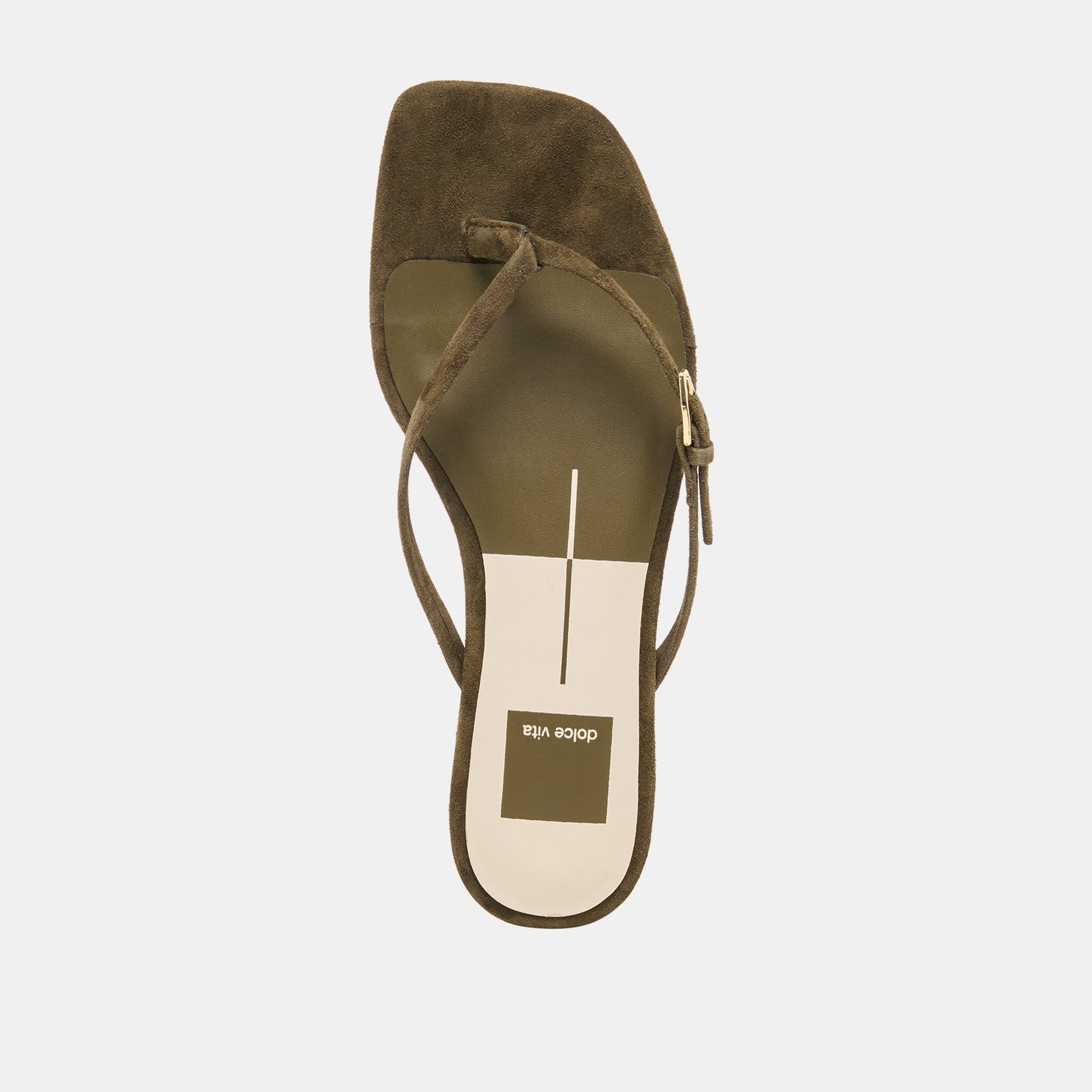 MALTA Dk Olive Suede Buckle Flip-Flop Sandals Dolce Vita Discount
