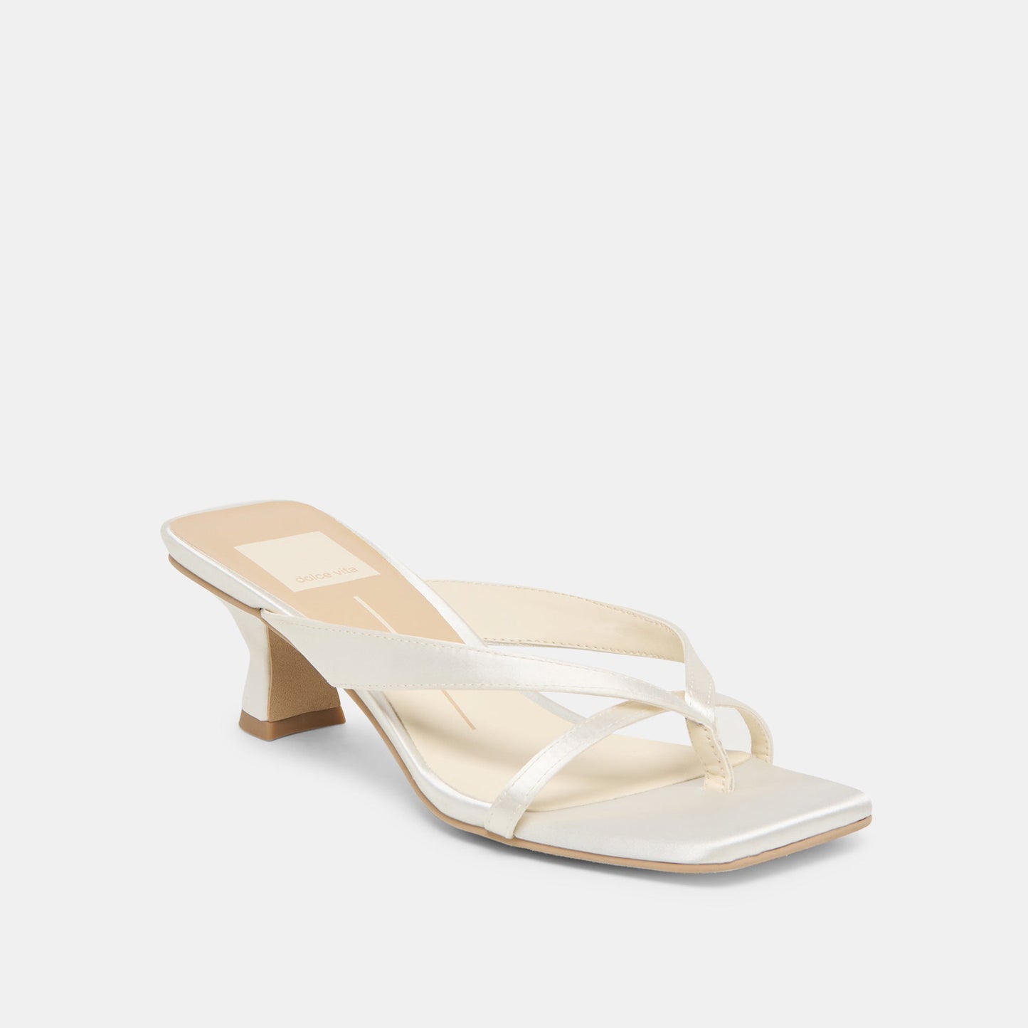 Brevel Wide True White Satin Heels Dolce Vita On sale