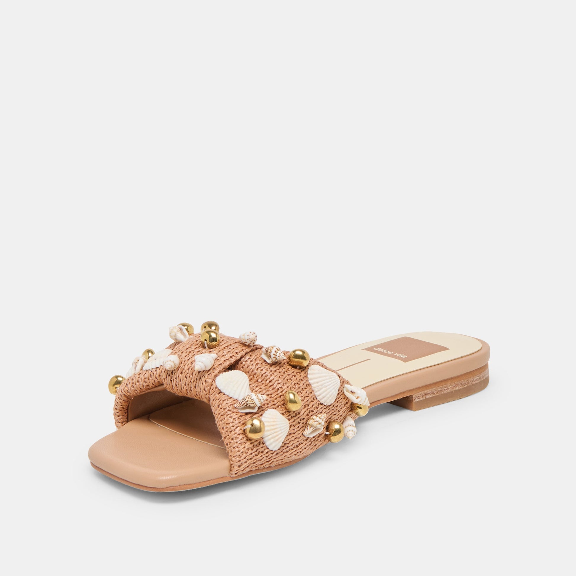 Lizza Toffee Beaded Raffia Sandals Dolce Vita Discount