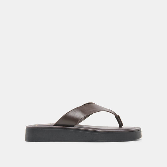 BLAYZE Dk Chocolate Leather Platform Flip-Flop Sandals Dolce Vita Sale