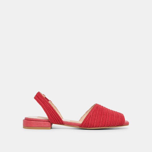 MARZY Red Raffia Slingback Peep-Toe Sandals Dolce Vita On sale