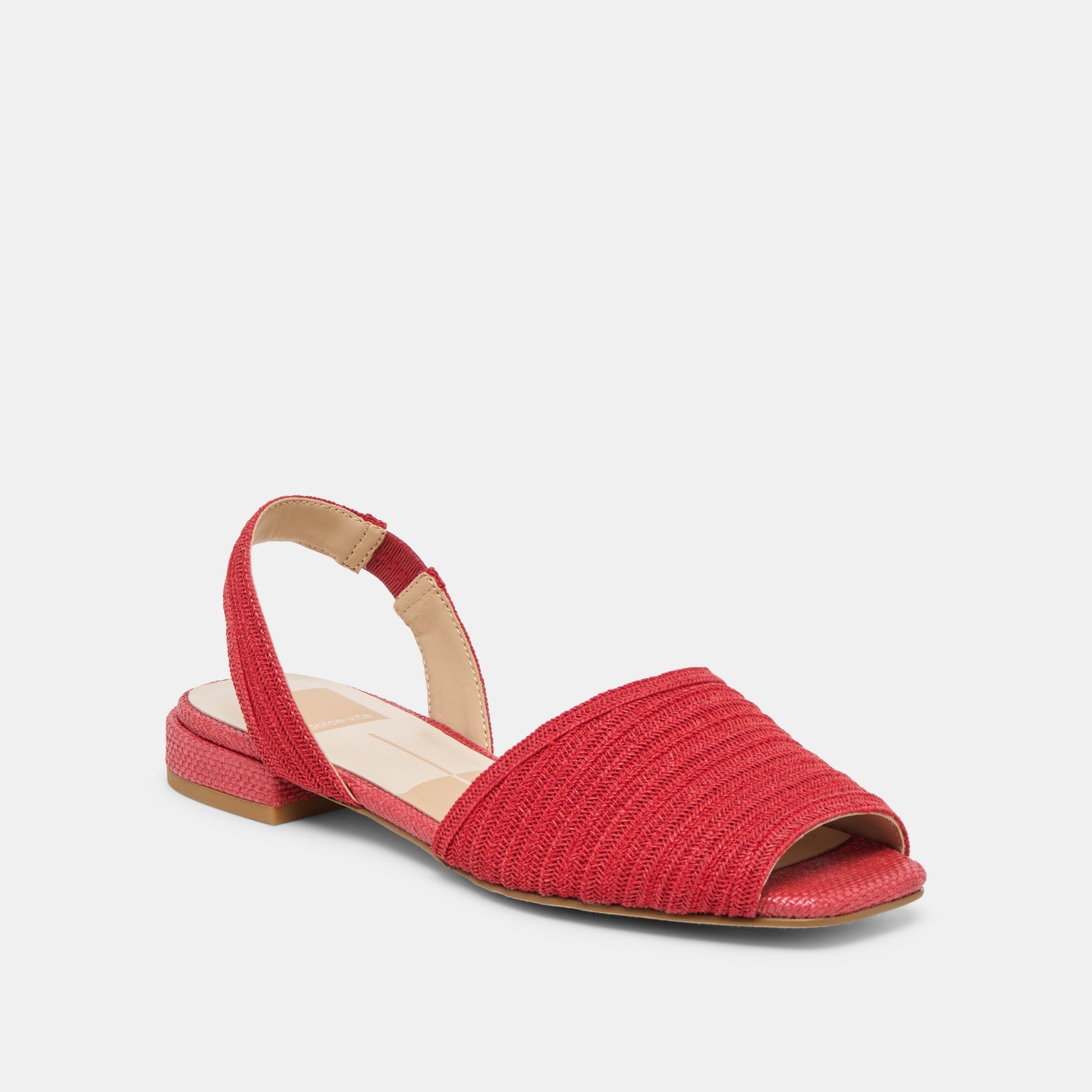 MARZY Red Raffia Slingback Peep-Toe Sandals Dolce Vita On sale