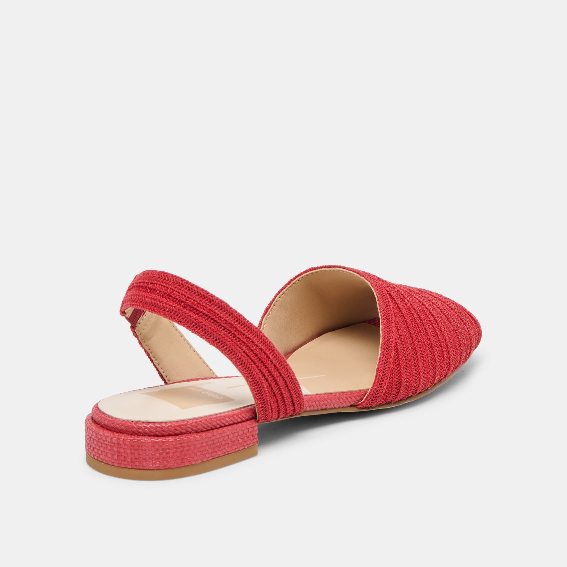 MARZY Red Raffia Slingback Peep-Toe Sandals Dolce Vita On sale