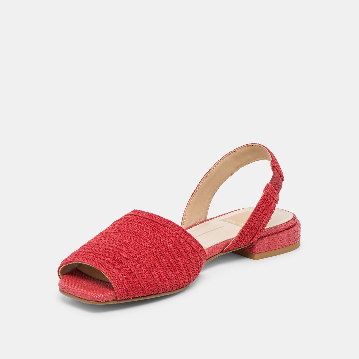 MARZY Red Raffia Slingback Peep-Toe Sandals Dolce Vita On sale