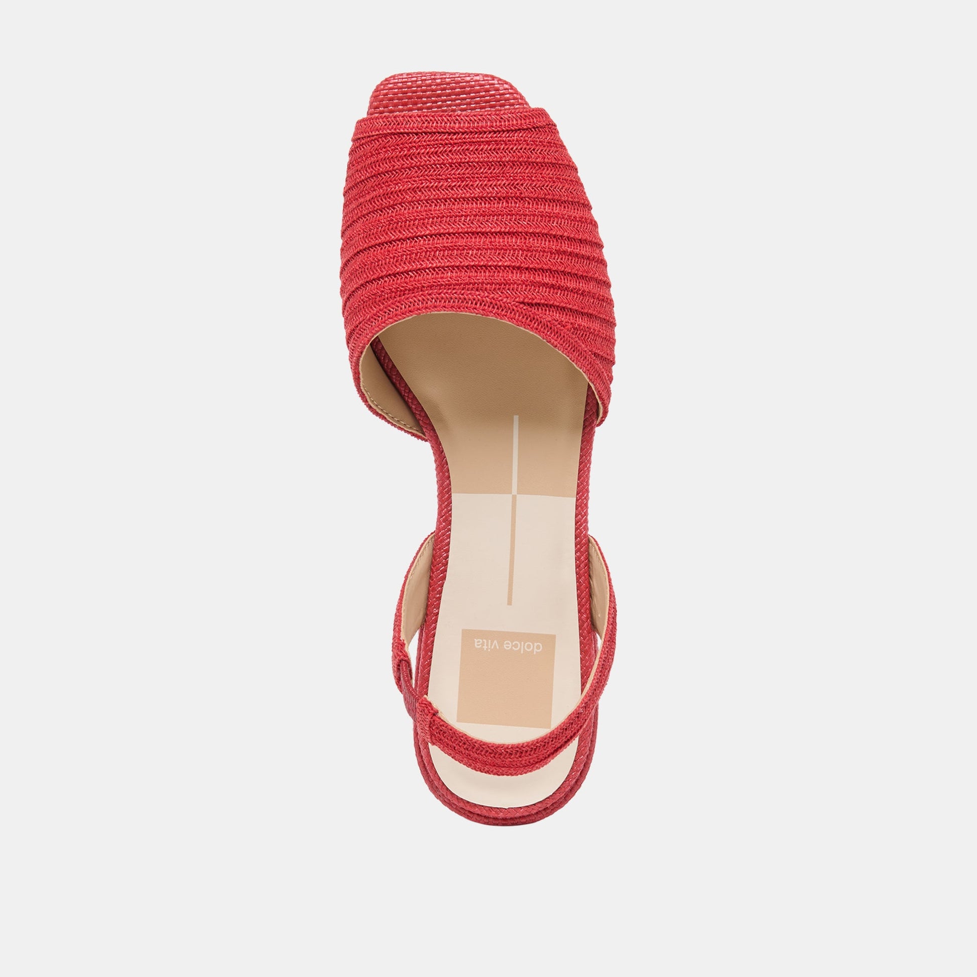 MARZY Red Raffia Slingback Peep-Toe Sandals Dolce Vita On sale