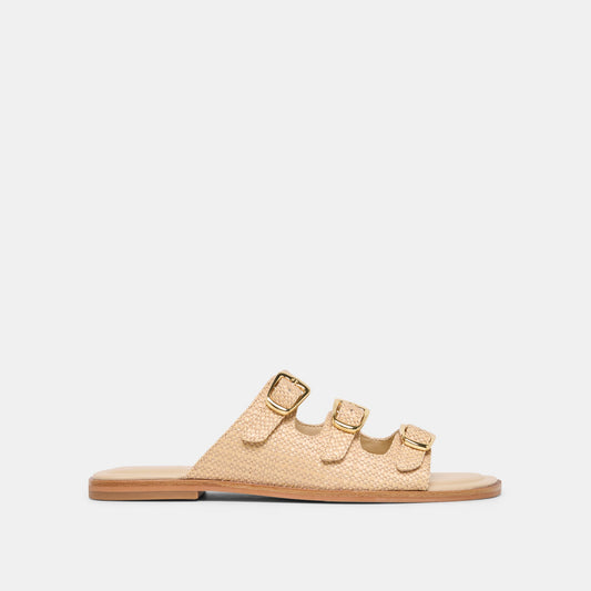 FIN Sand Raffia Open-Toe Slide Sandals Dolce Vita On sale