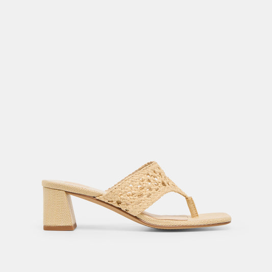 Barlo Lt Natural Woven Raffia Heels Dolce Vita Outlet