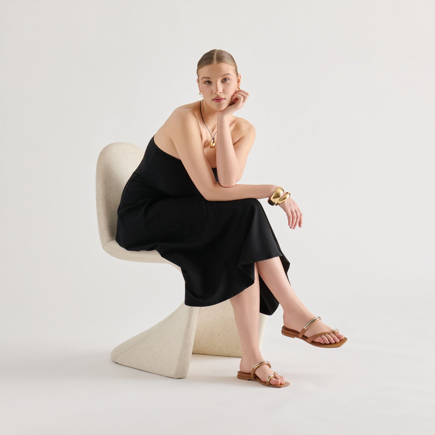 Tarina Caramel Leather Sandals Dolce Vita On sale