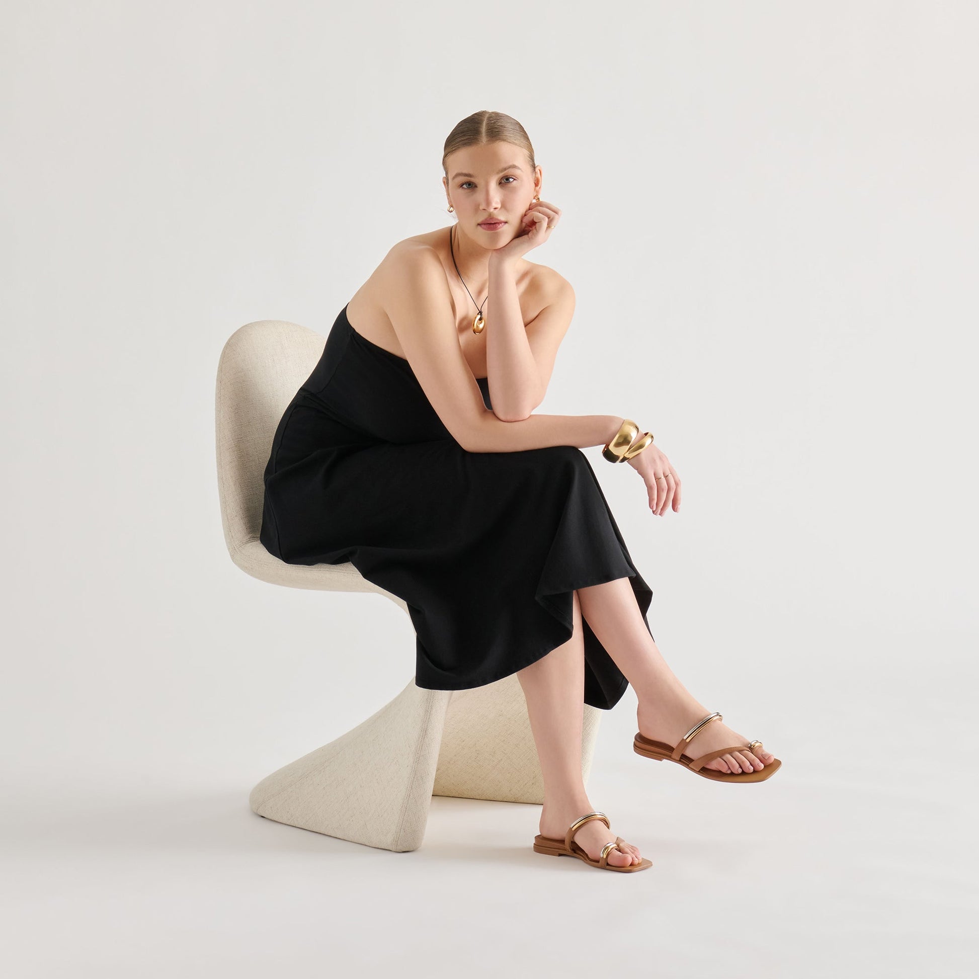 Tarina Caramel Leather Sandals Dolce Vita On sale