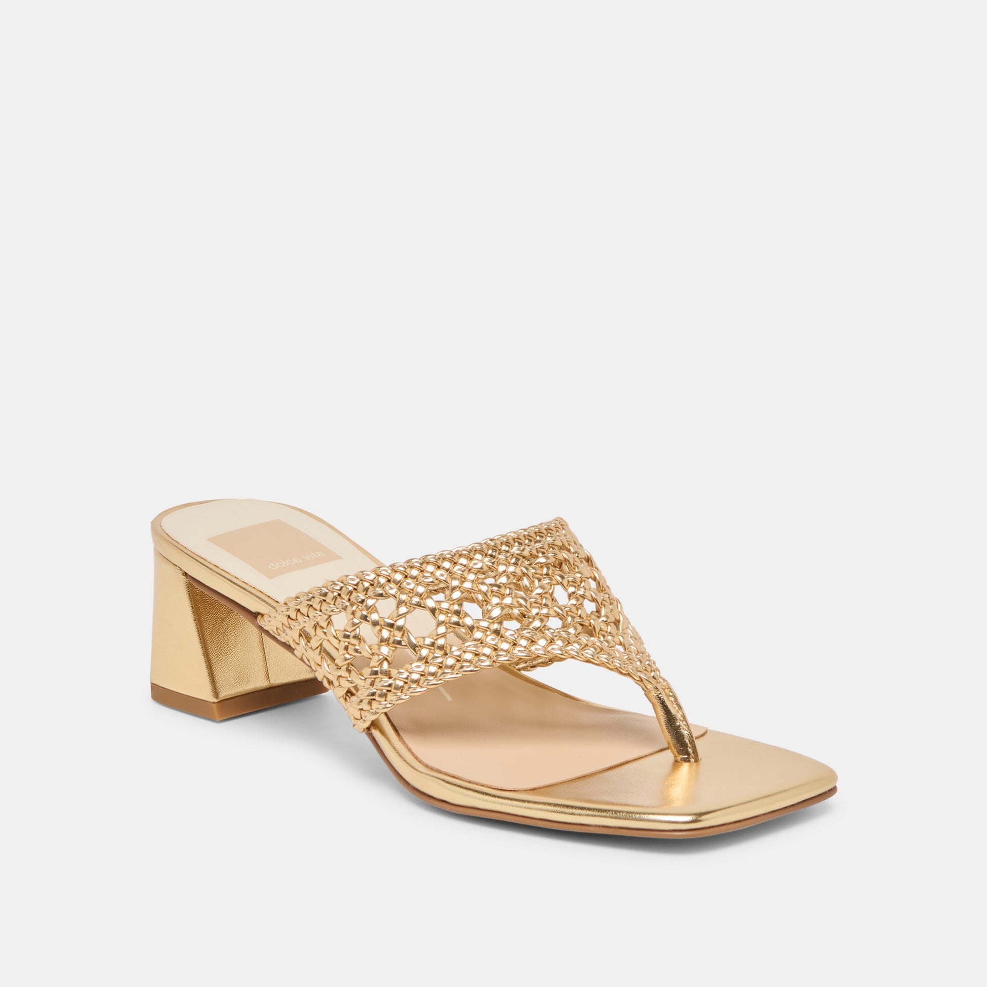 Barlo Gold Woven Stella Heels Dolce Vita Online