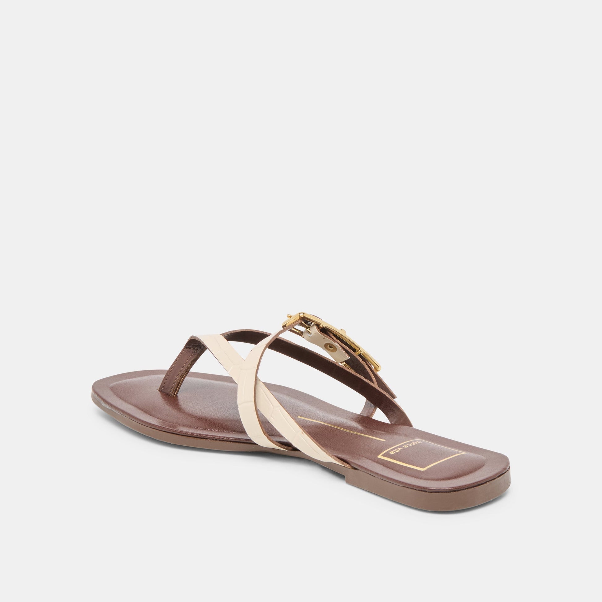 Piers Beige Croco Embossed Leather Sandals Dolce Vita Discount