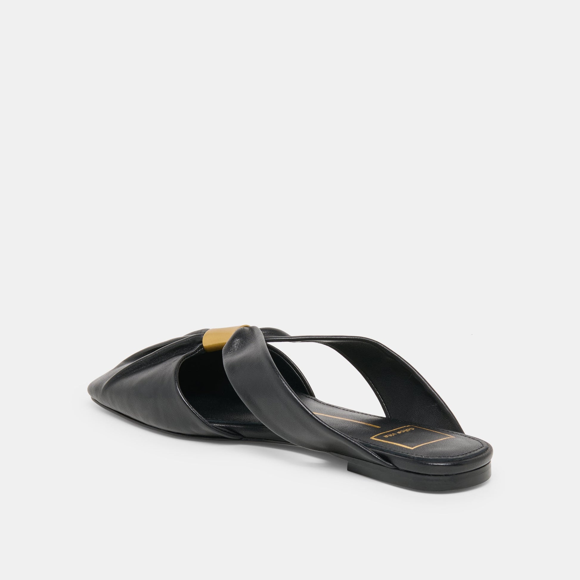 Franey Black Leather Flats Dolce Vita New