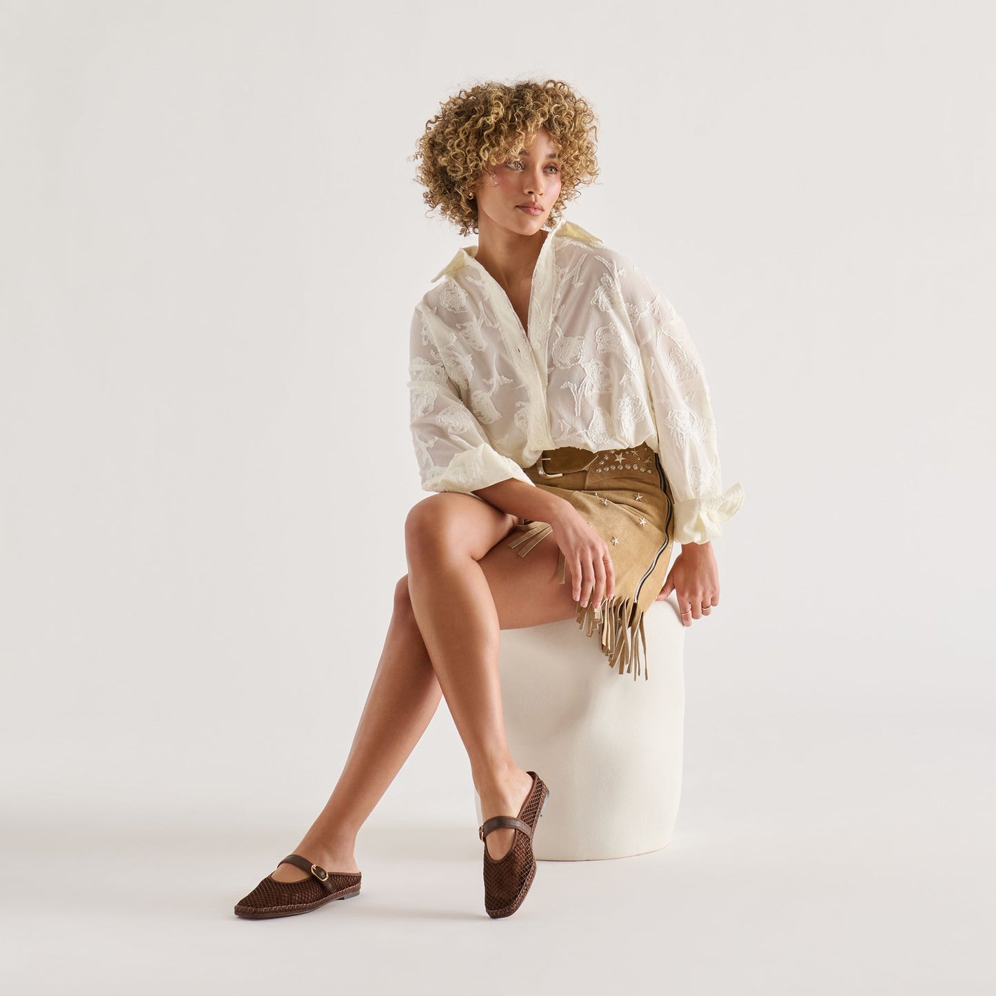 Milie Chocolate Woven Mesh Flats Dolce Vita Discount