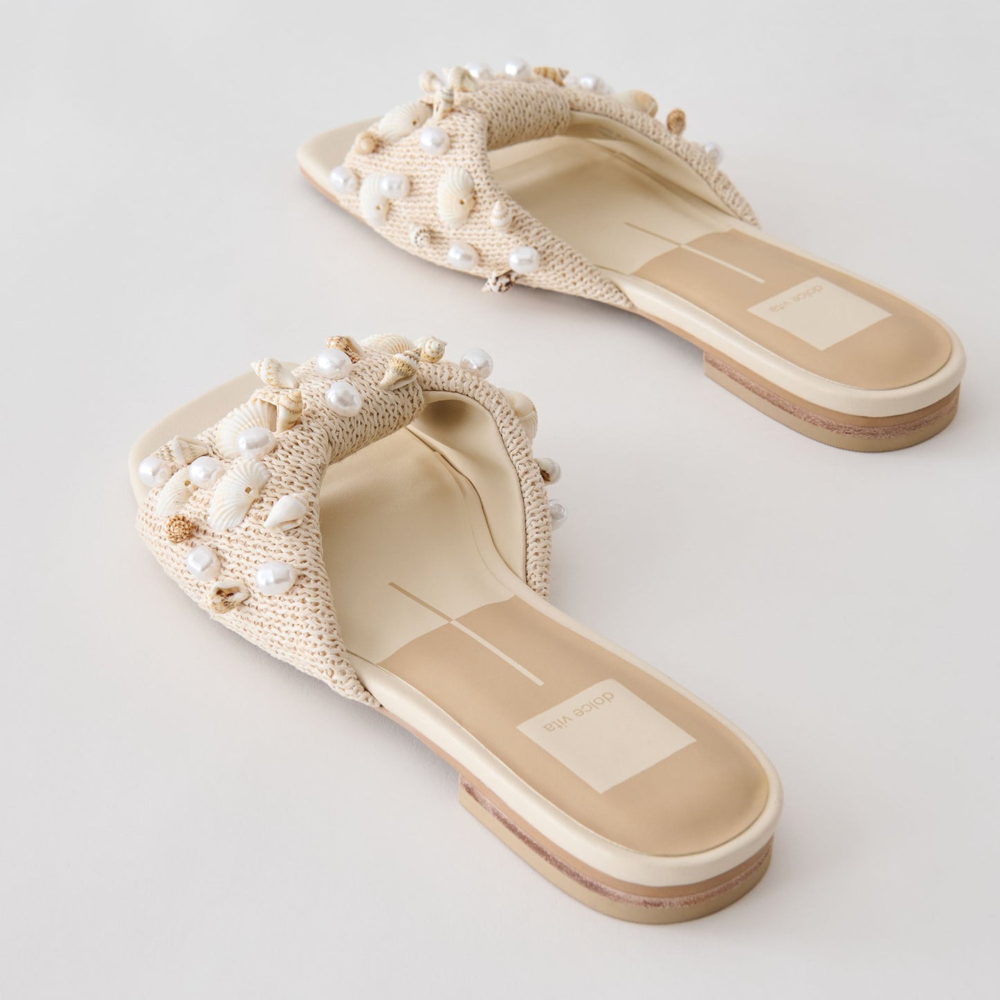 Lizza Oatmeal Beaded Raffia Sandals Dolce Vita Outlet