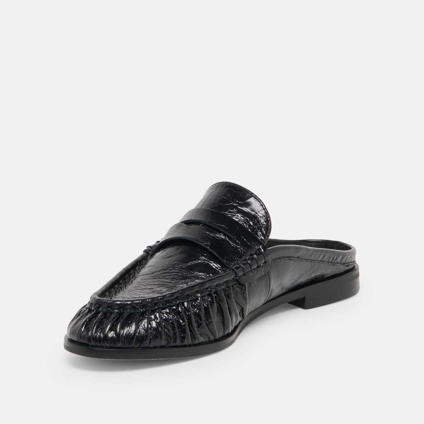 BETZY Midnight Crinkle Patent Closed-Toe Slip-On Loafers Dolce Vita On sale