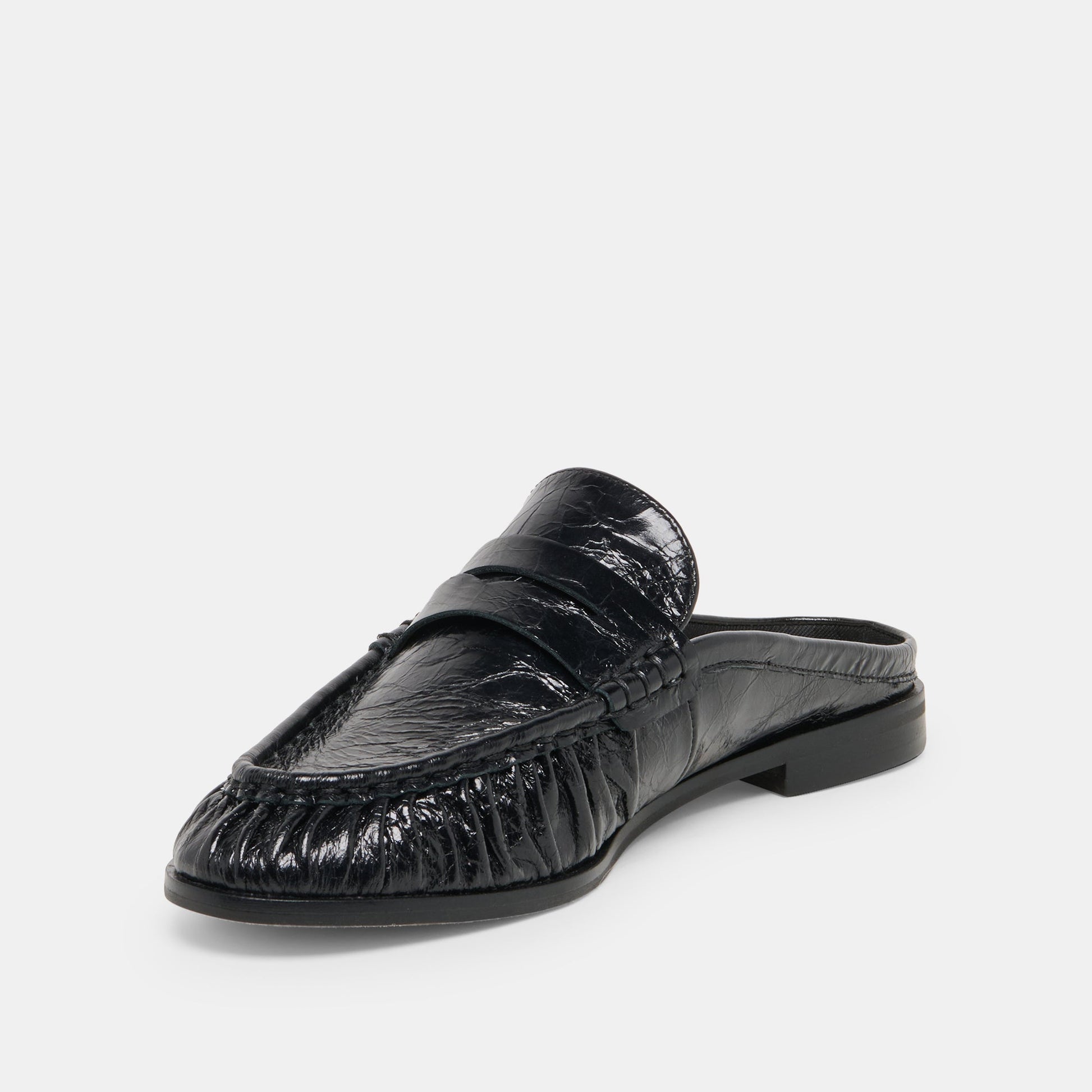 BETZY Midnight Crinkle Patent Closed-Toe Slip-On Loafers Dolce Vita On sale