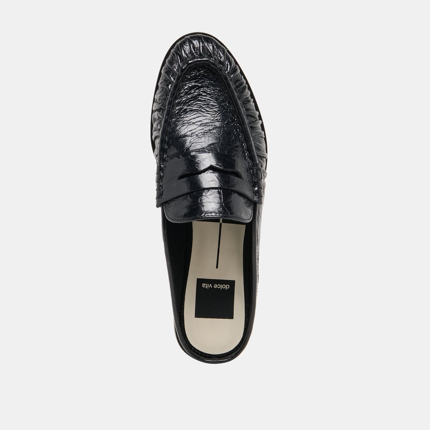 BETZY Midnight Crinkle Patent Closed-Toe Slip-On Loafers Dolce Vita On sale