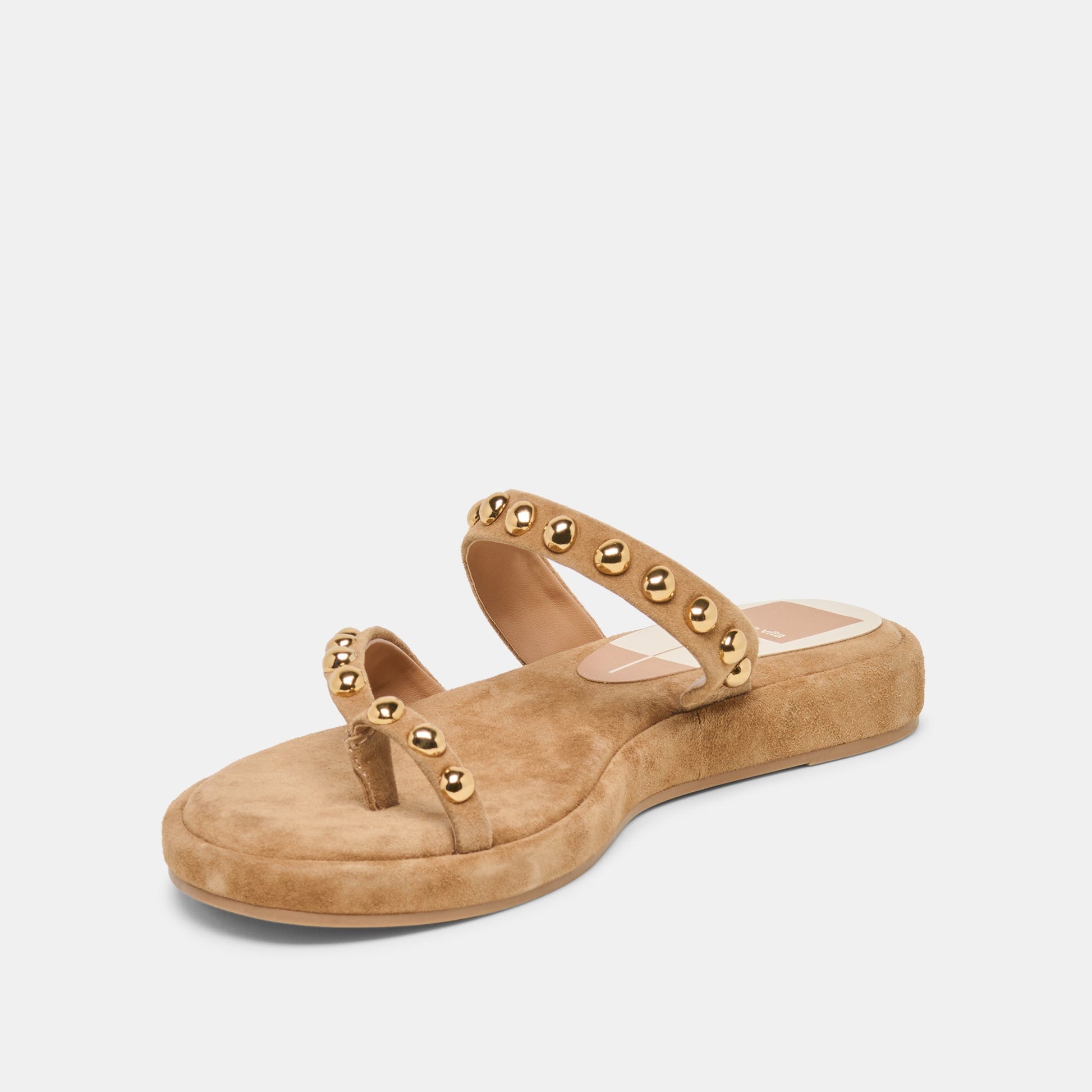 Amary Stud Lt Brown Suede Sandals Dolce Vita For sale