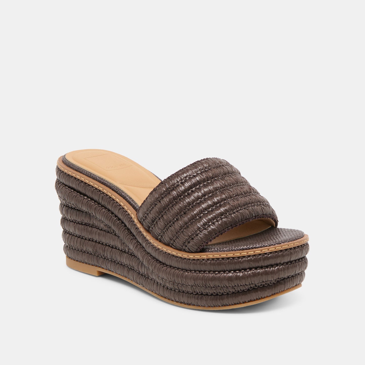 Throne Chocolate Raffia Wedges Dolce Vita New