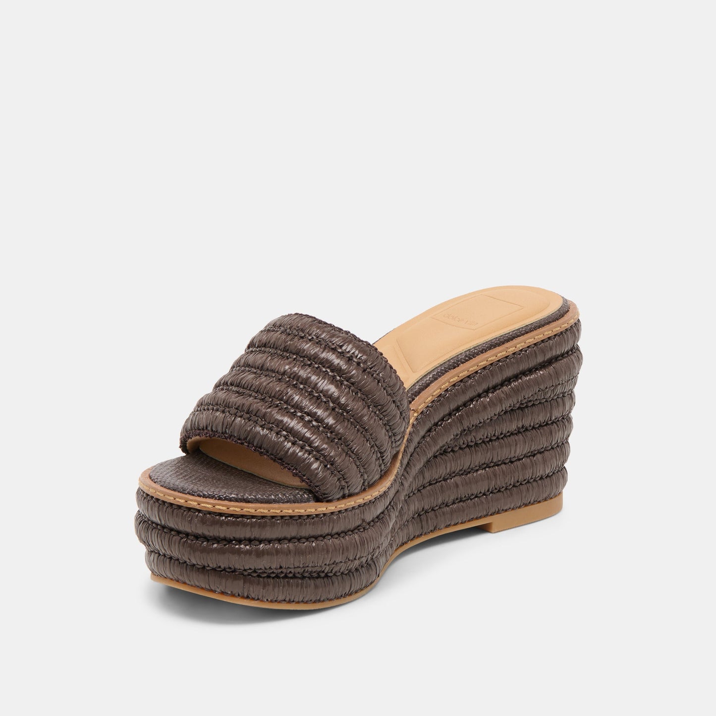 Throne Chocolate Raffia Wedges Dolce Vita New