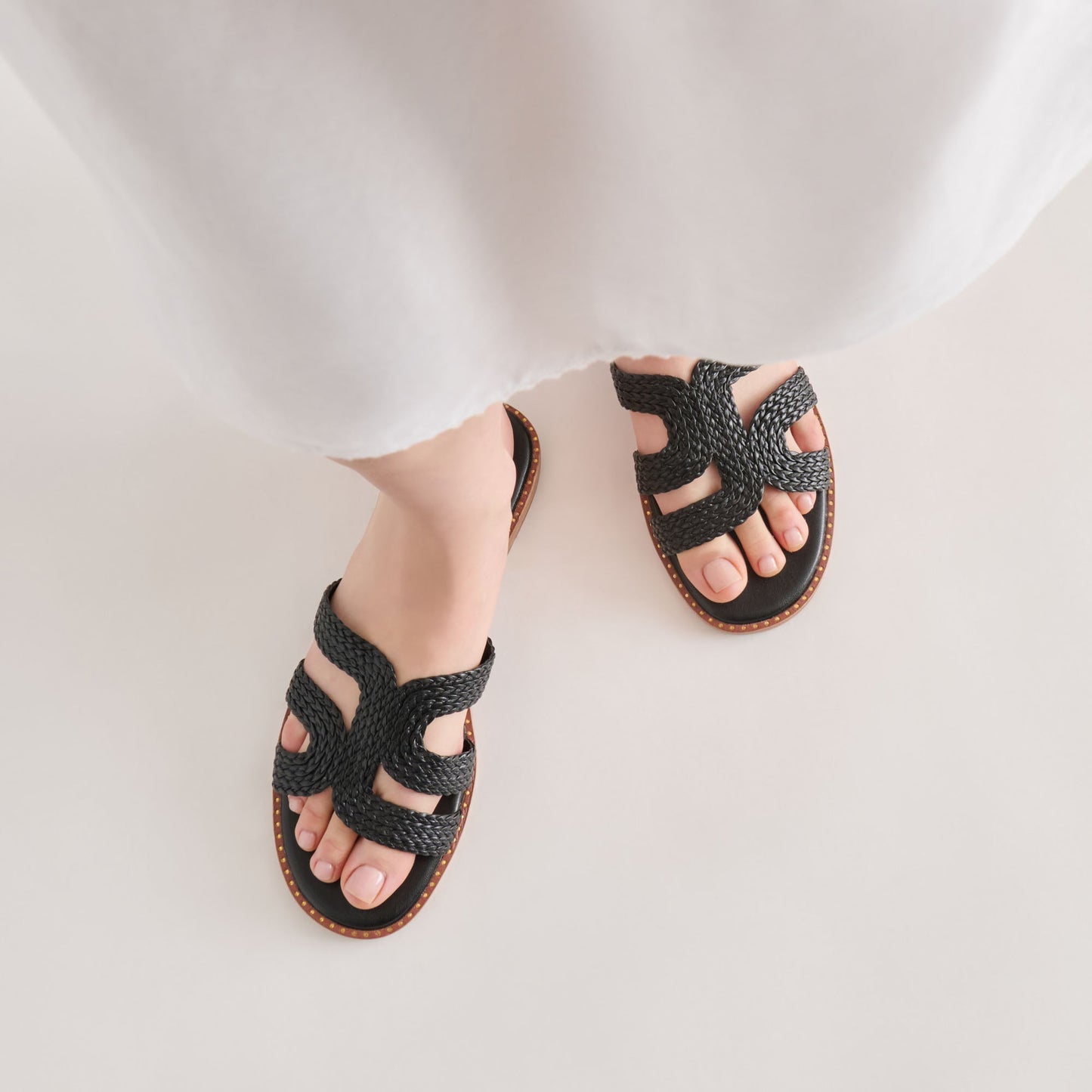 EMON Black Stella Slide Open-Toe Sandals Dolce Vita New