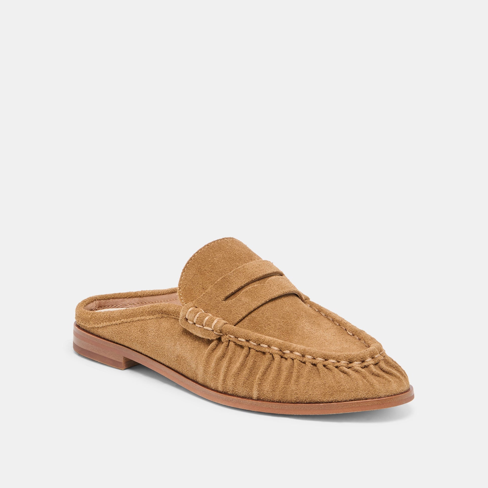 BETZY Lt Brown Suede Closed-Toe Slip-On Loafers Dolce Vita Sale