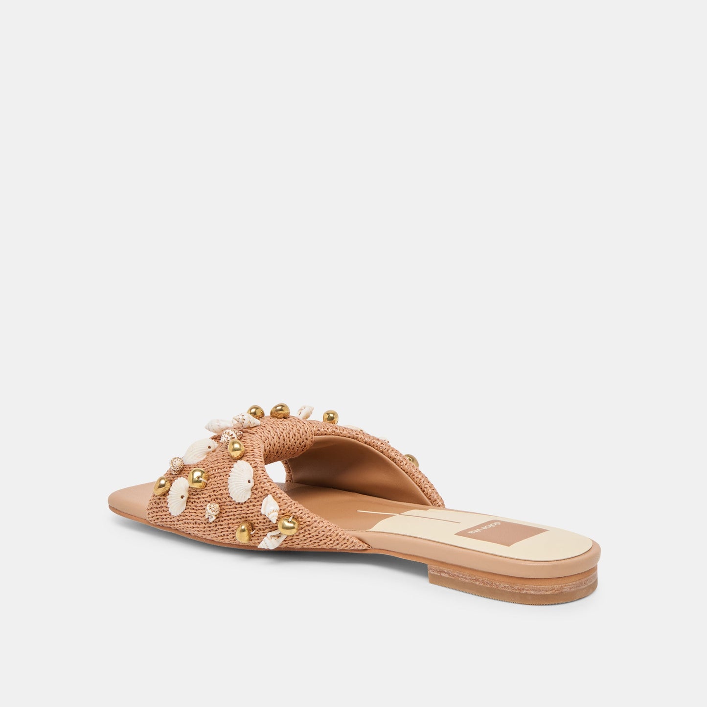 Lizza Toffee Beaded Raffia Sandals Dolce Vita us
