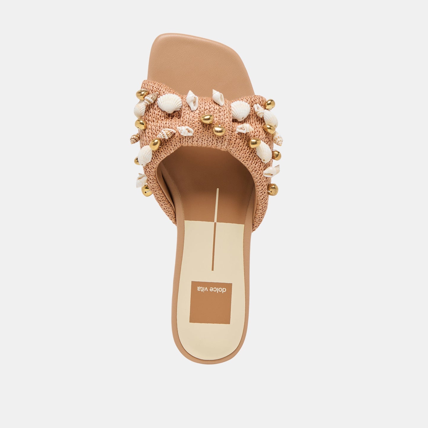 Lizza Toffee Beaded Raffia Sandals Dolce Vita us